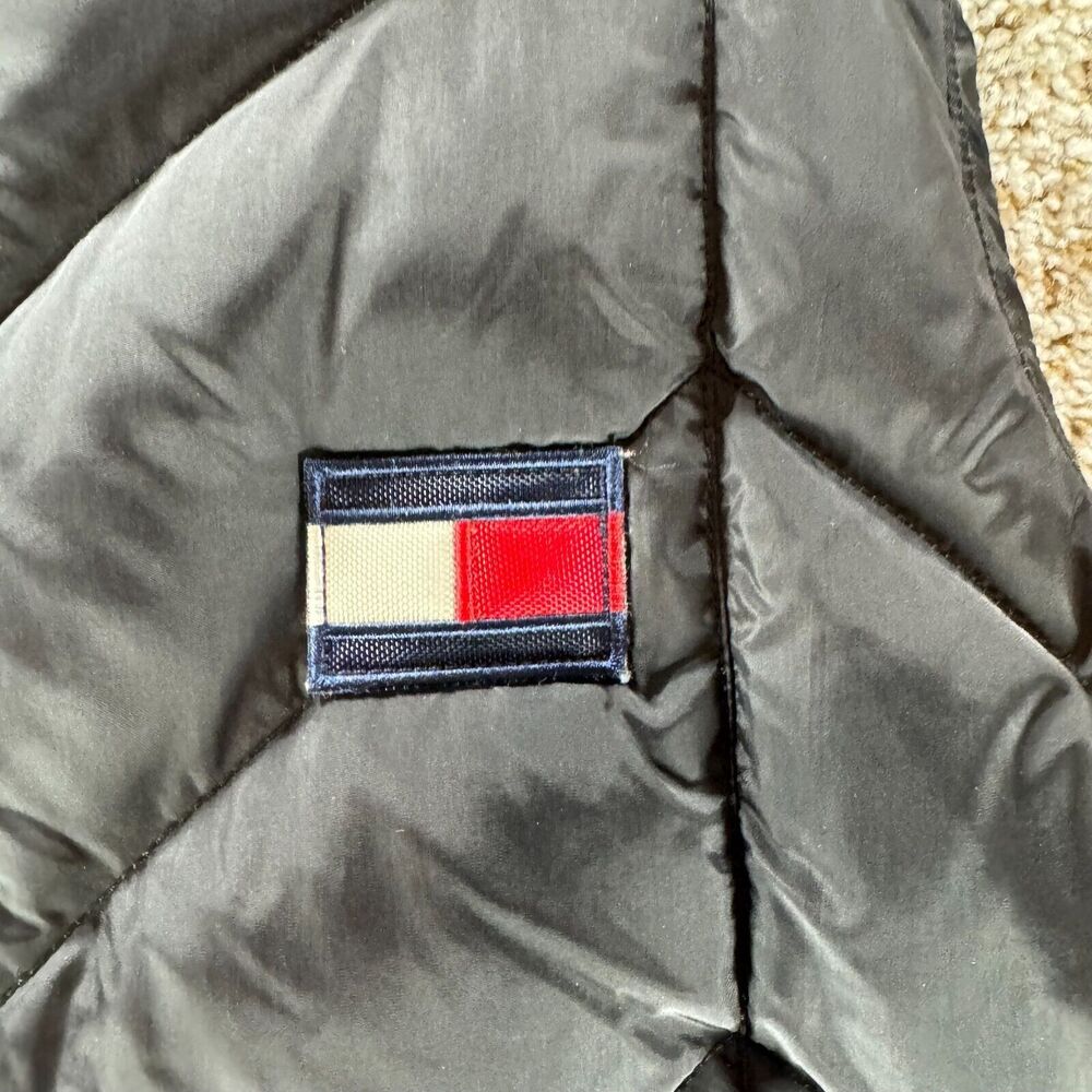 Vintage Tommy Hilfiger Down‎ Puffer Vest Mens Medium Black Full Zip 2000 Y2K VTG - Picture 6 of 15